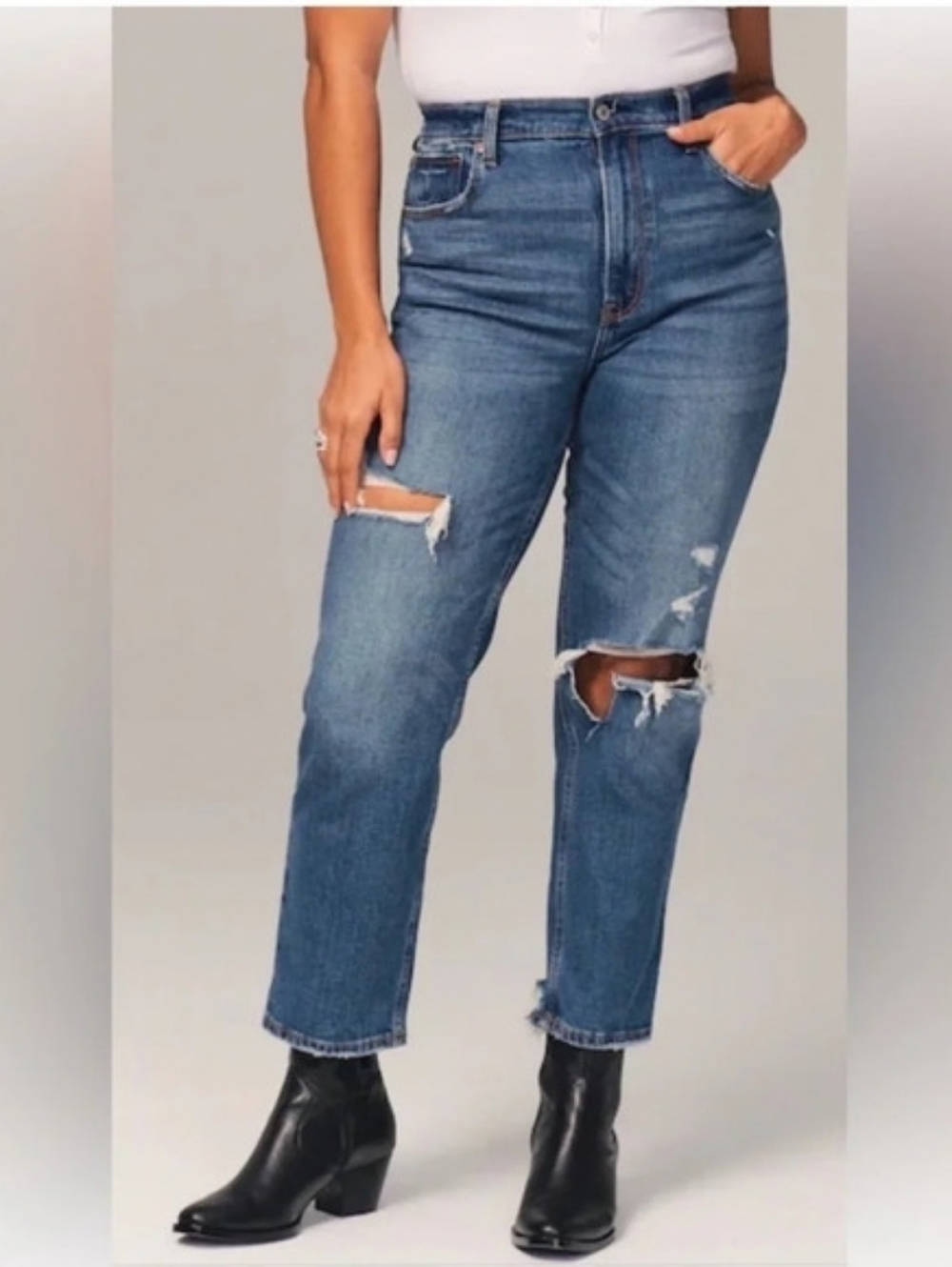 Abercrombie & Fitch The Ankle Straight Ultra High Rise Jean Curve Love Size 28/6